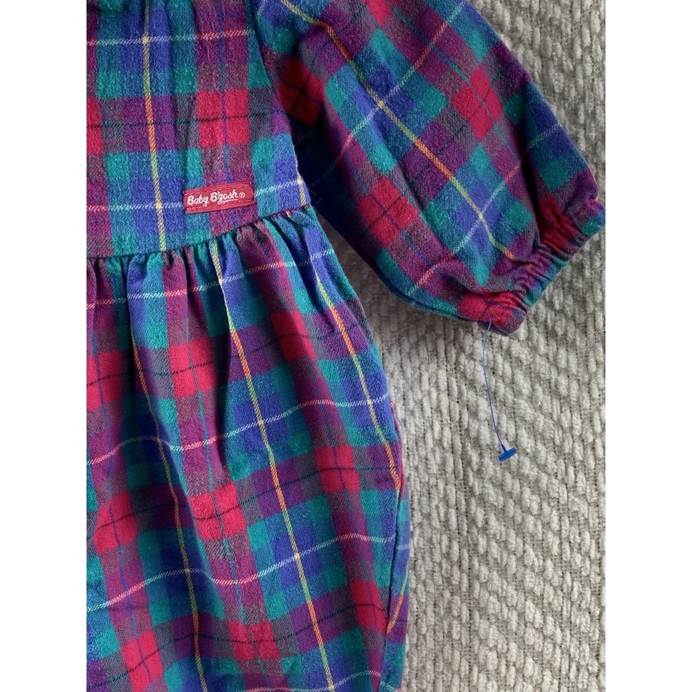 Vintage OshKosh Baby B'gosh Bubble Romper‎ 3-6 Mos Multi Color Block Plaid USA - Picture 7 of 16